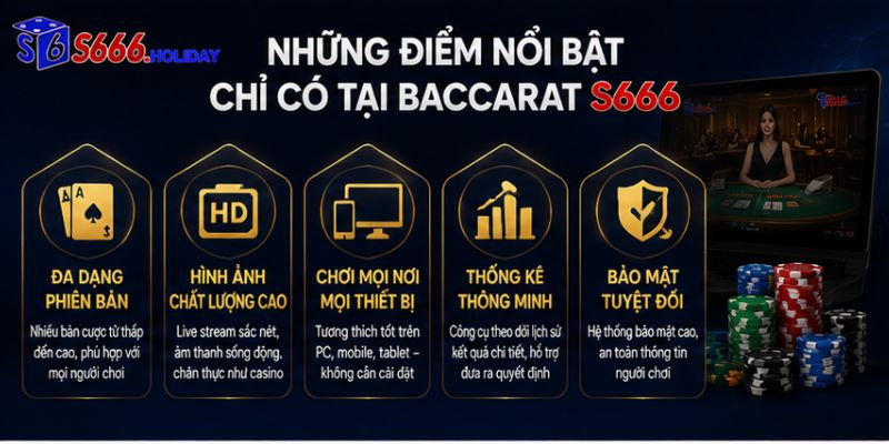 Những Điểm Nổi Bật Chỉ Có Tại Baccarat S666