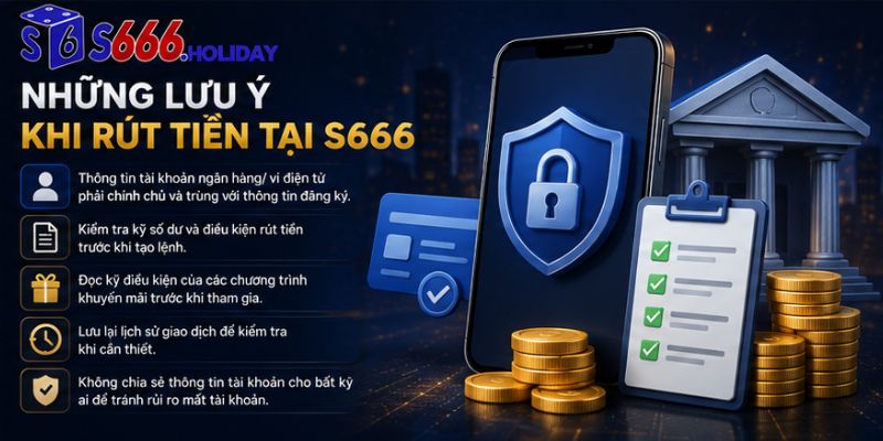 Những lưu ý khi rút tiền tại S666